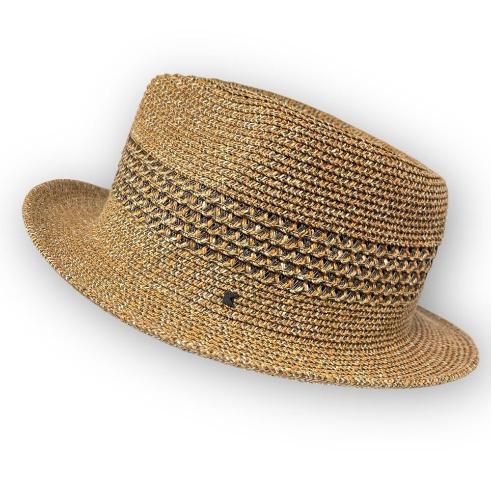 Kooringal Fedora Brown Tan Lightweight Woven Paper Hat Unisex Size XL